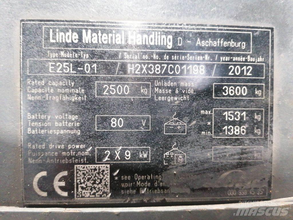 Linde E25L-01 バッテリーフォークリフト