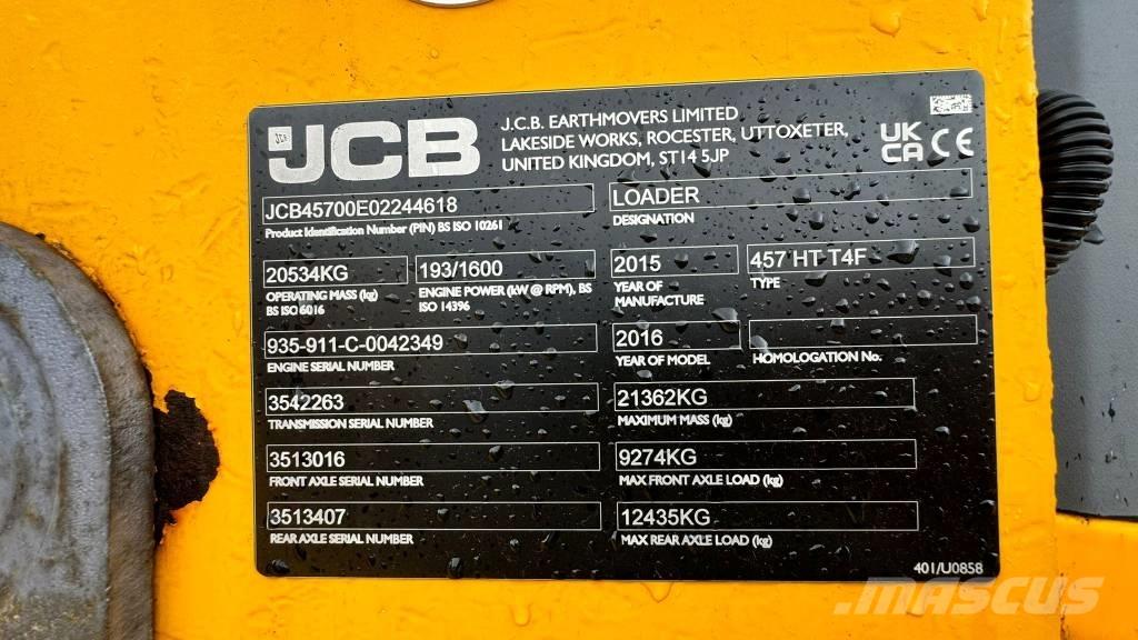 JCB 457 HT ホイールローダー・タイヤショベル