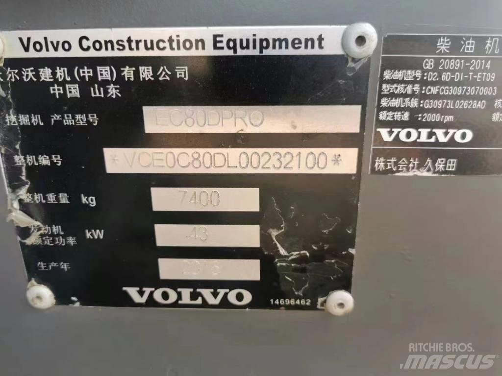 Volvo EC 80D PRO 大型油圧ショベル12t以上（パワーショベル・ユンボ）