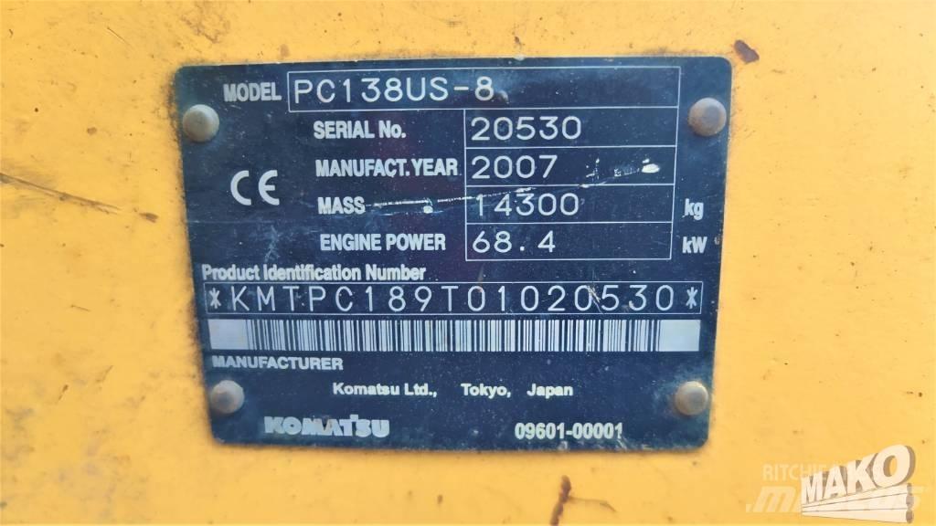 Komatsu PC 138 US-8 大型油圧ショベル12t以上（パワーショベル・ユンボ）