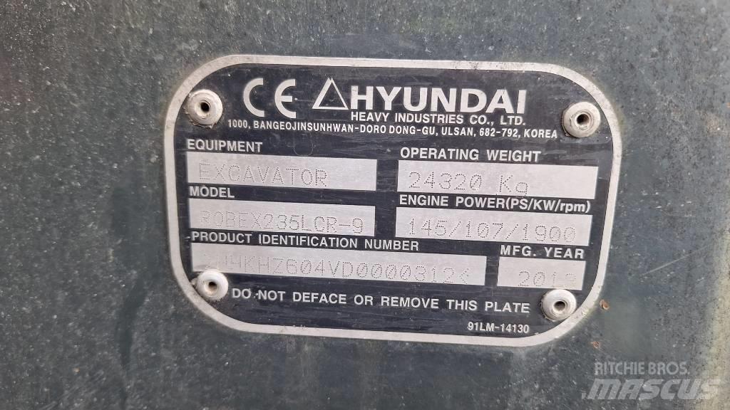 Hyundai 235 LCR-9 大型油圧ショベル12t以上（パワーショベル・ユンボ）