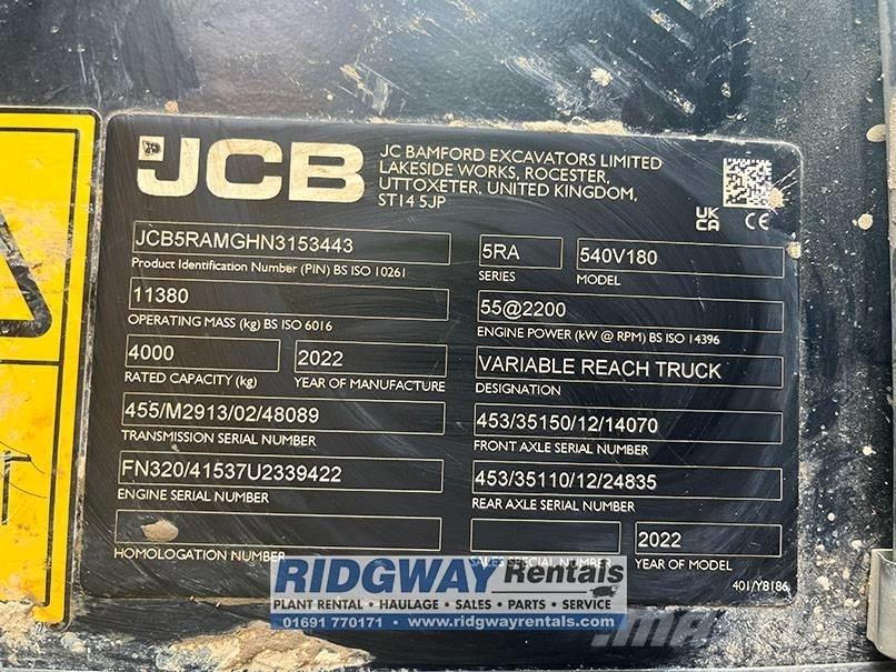 JCB 540-180 テレスコーピックハンドラー
