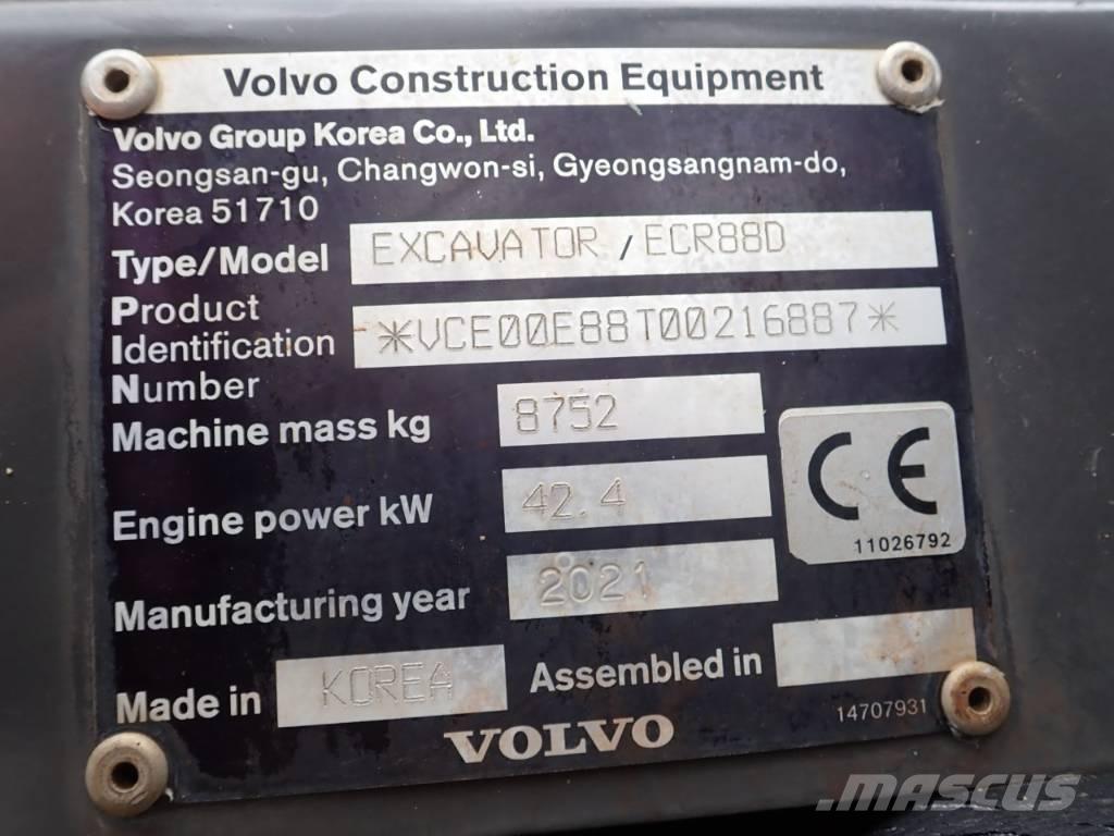 Volvo ECR 88 D 中型油圧ショベル 7ｔ-12ｔ（ユンボ・パワーショベル・バックホー）