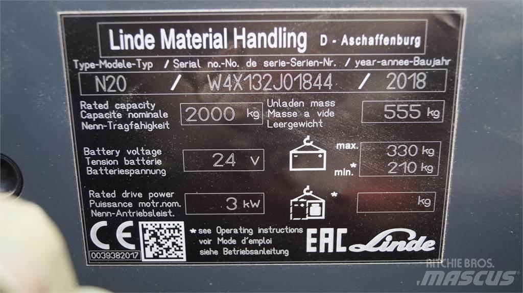 Linde N20 kurz 低型オーダーピッカー