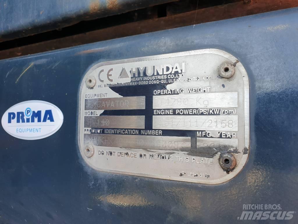 Hyundai HW140 ホイール式油圧ショベル（パワーショベル・ユンボ・バックホー）