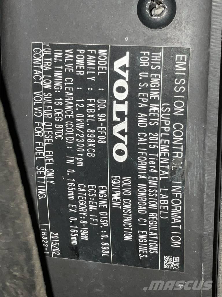 Volvo EC 15 D ミニ油圧ショベル 7t以下（ミニユンボ・ミニディガー）