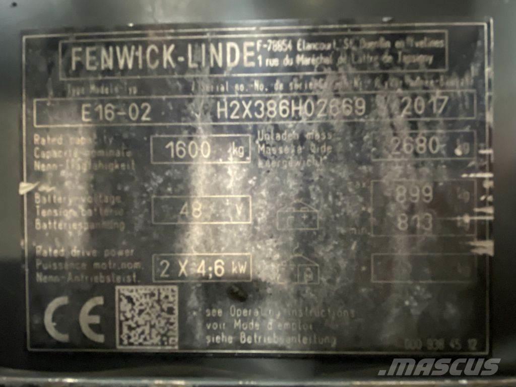 Linde E16 バッテリーフォークリフト