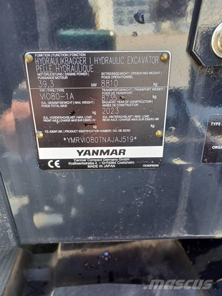 Yanmar Vio 80-2PB ミニ油圧ショベル 7t以下（ミニユンボ・ミニディガー）