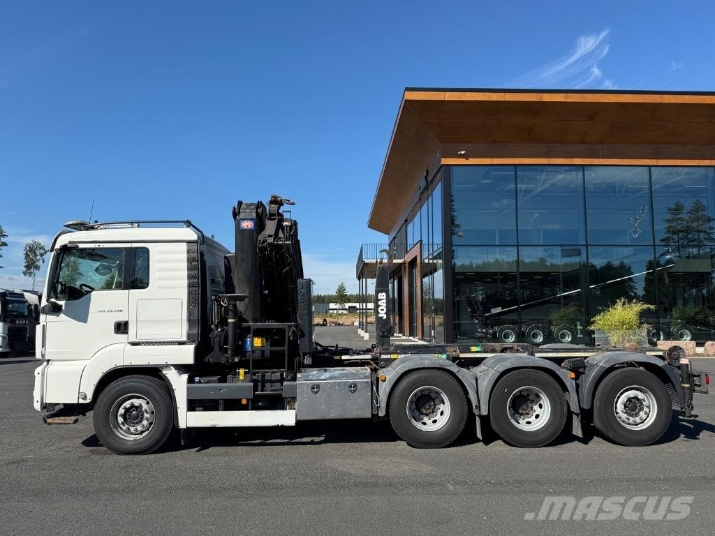 MAN Crane + hook lift クレーントラック、ユニック車