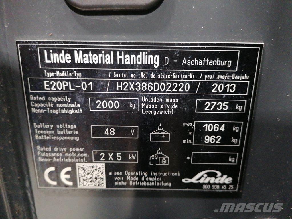 Linde E20PL-01 バッテリーフォークリフト