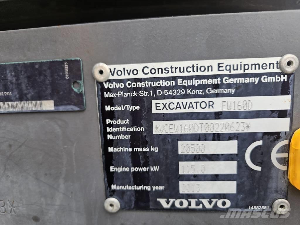 Volvo EW 160 D ホイール式油圧ショベル（パワーショベル・ユンボ・バックホー）