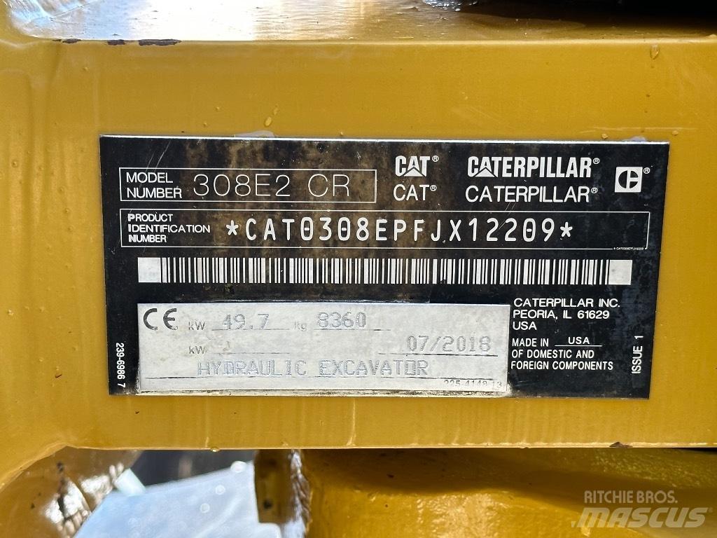 CAT 308 E2 CR 中型油圧ショベル 7ｔ-12ｔ（ユンボ・パワーショベル・バックホー）