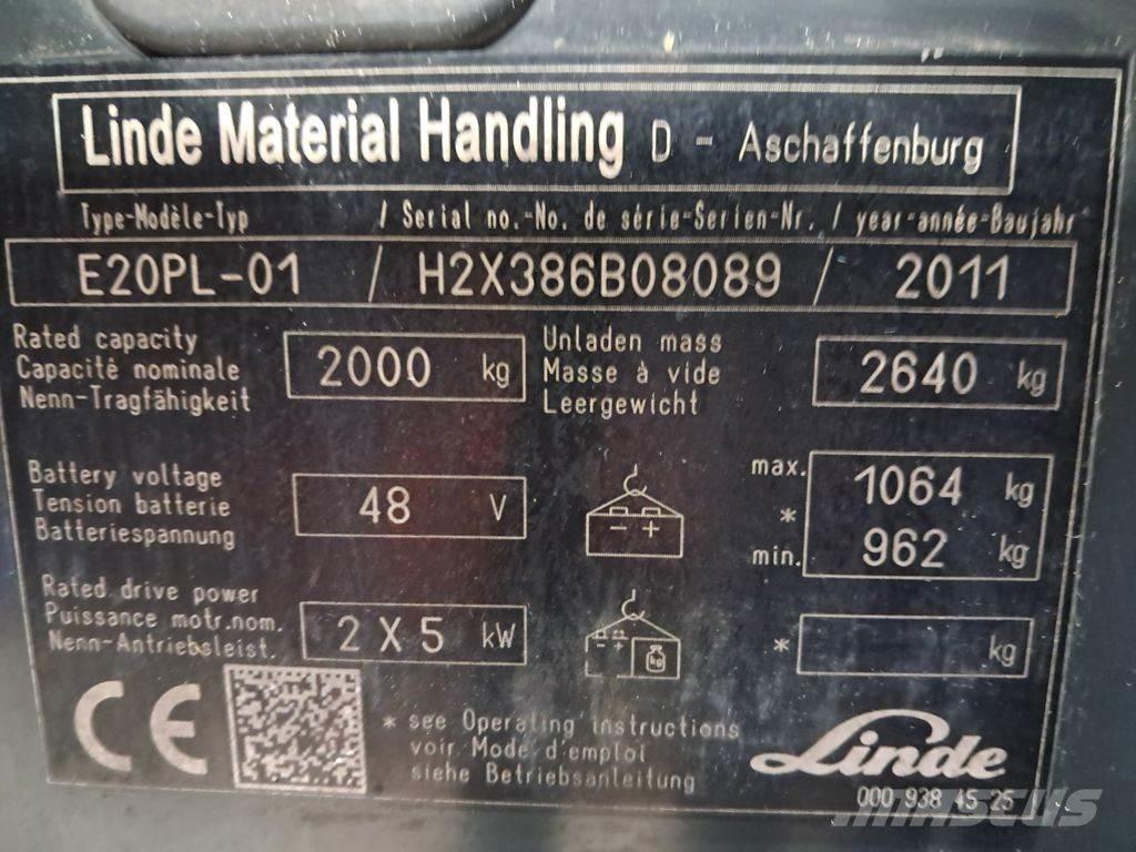 Linde E20PL-01 バッテリーフォークリフト