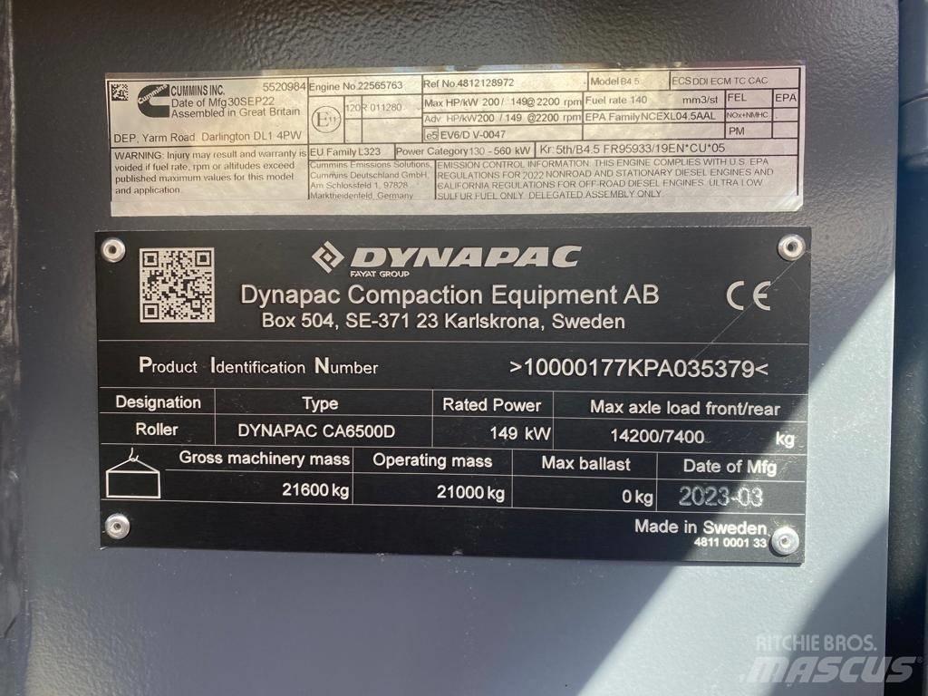 Dynapac CA 6500 D 振動ローラ