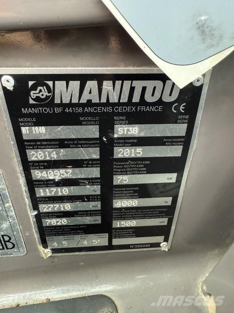 Manitou MT 1840 ST3B テレスコーピックハンドラー