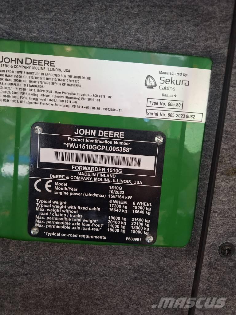 John Deere 1510G フォワーダー