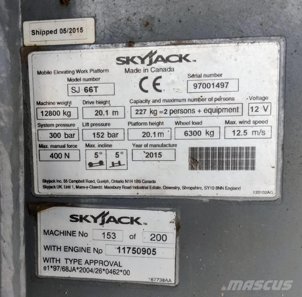 SkyJack SJ 66 T ブームリフト　屈伸型