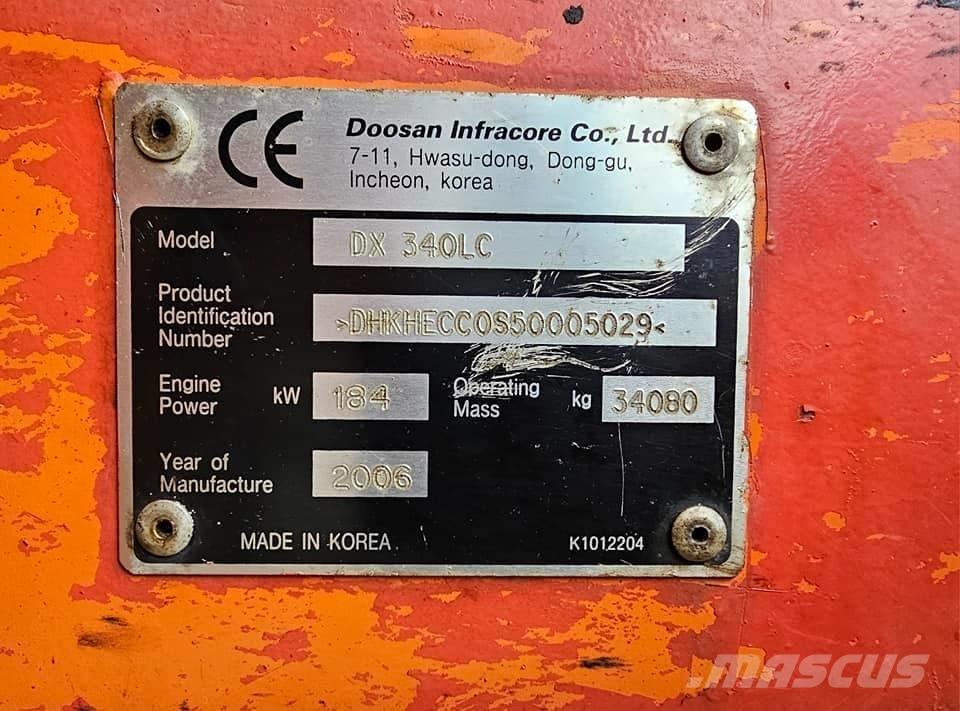 Doosan DX 340 LC 大型油圧ショベル12t以上（パワーショベル・ユンボ）