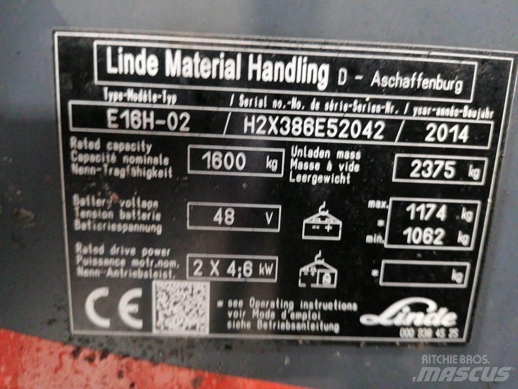 Linde E16H-02 バッテリーフォークリフト