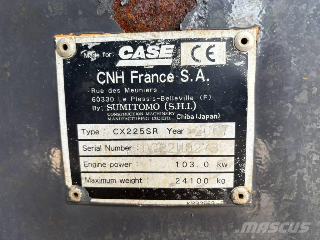 CASE CX 225 SR 大型油圧ショベル12t以上（パワーショベル・ユンボ）