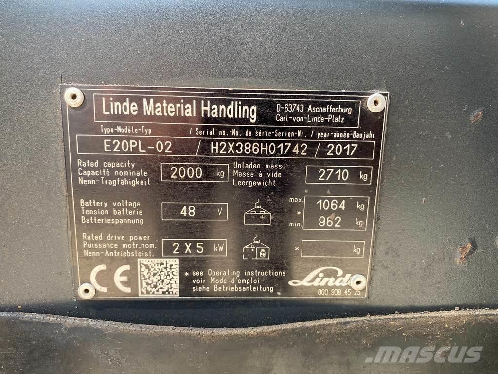 Linde E20PL-02 バッテリーフォークリフト