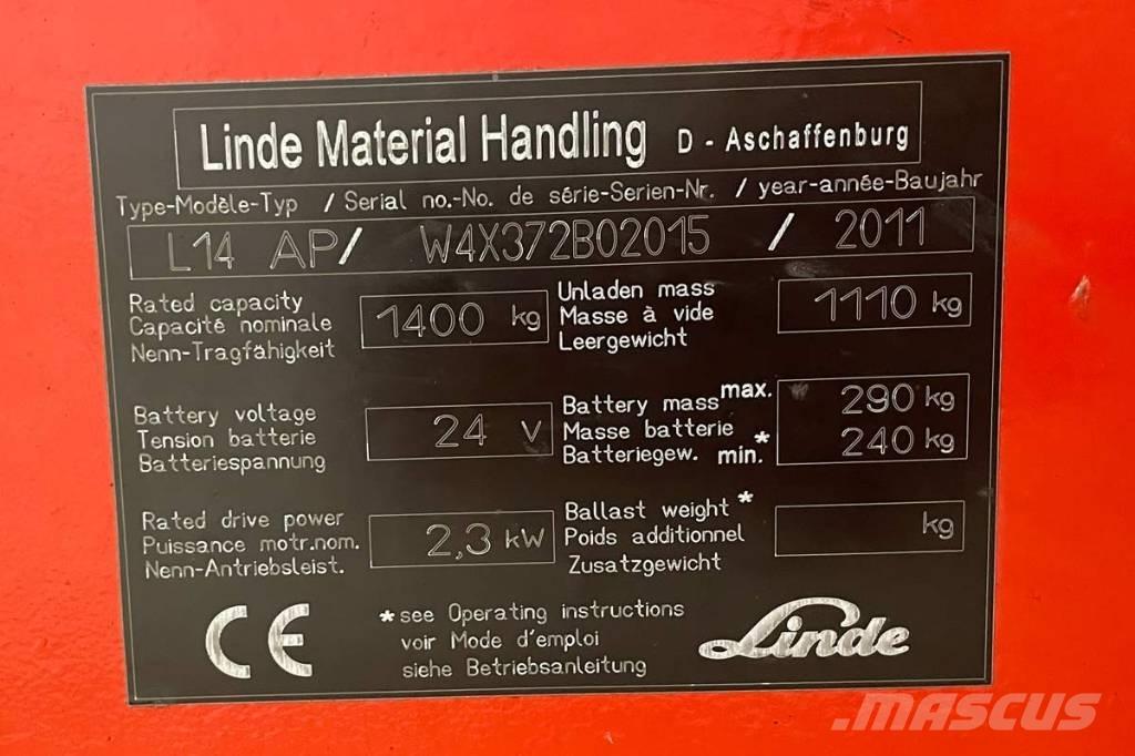 Linde L 14 自走式スタッカー