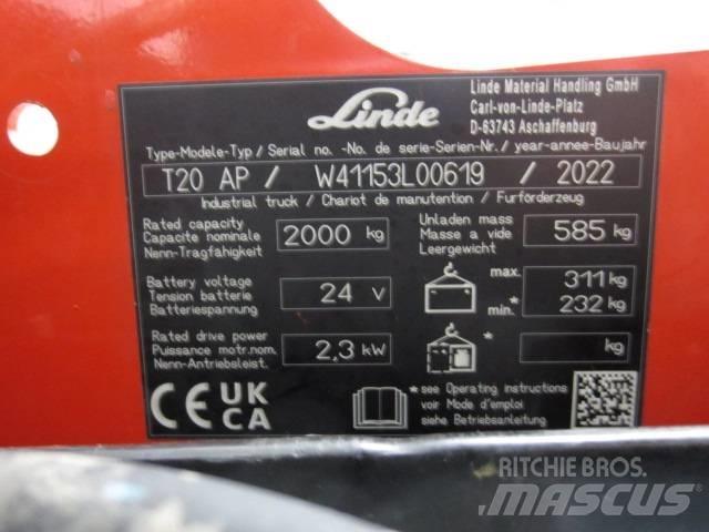 Linde T20AP ローリフトとプラットフォーム