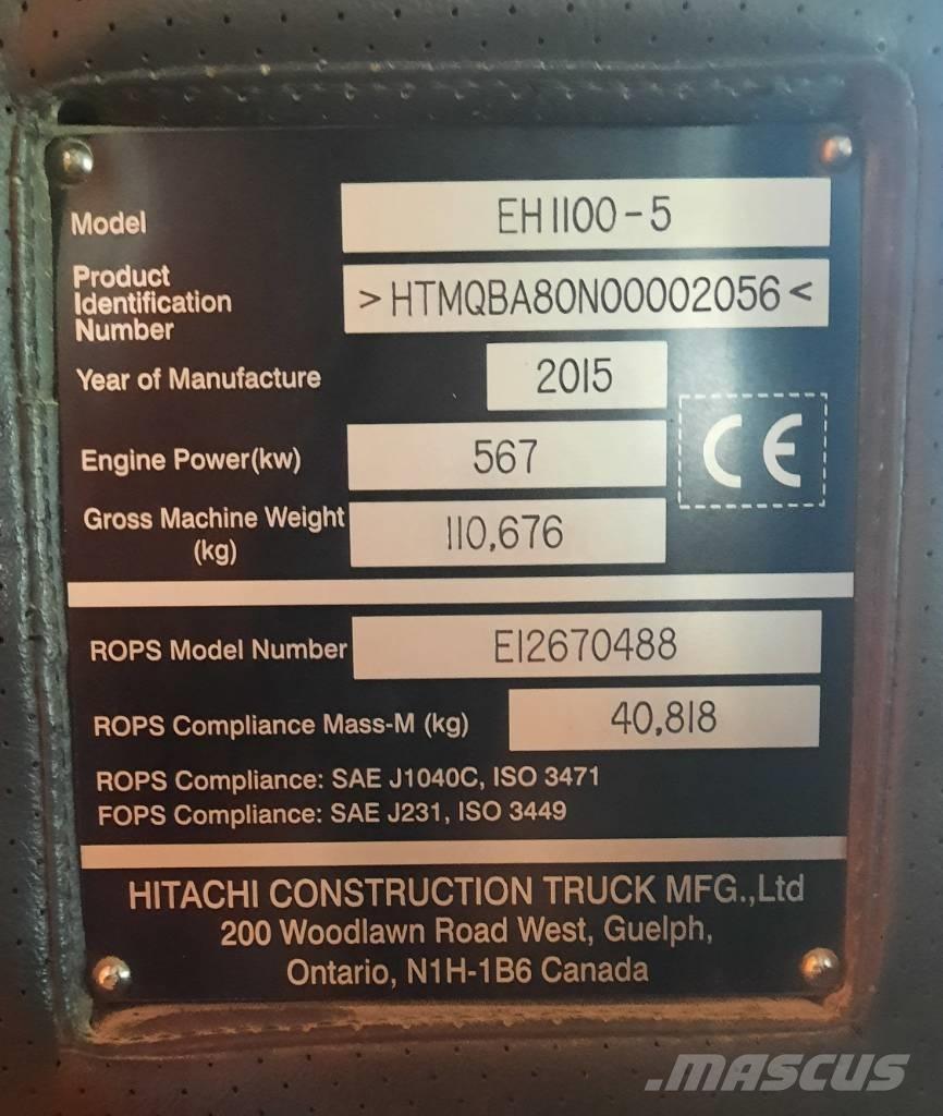 Hitachi EH 1100-5 リジットフレーム式ダンプトラック