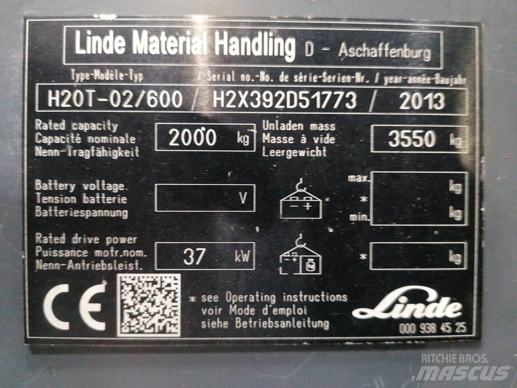Linde H20T-02/600 LPGフォークリフト