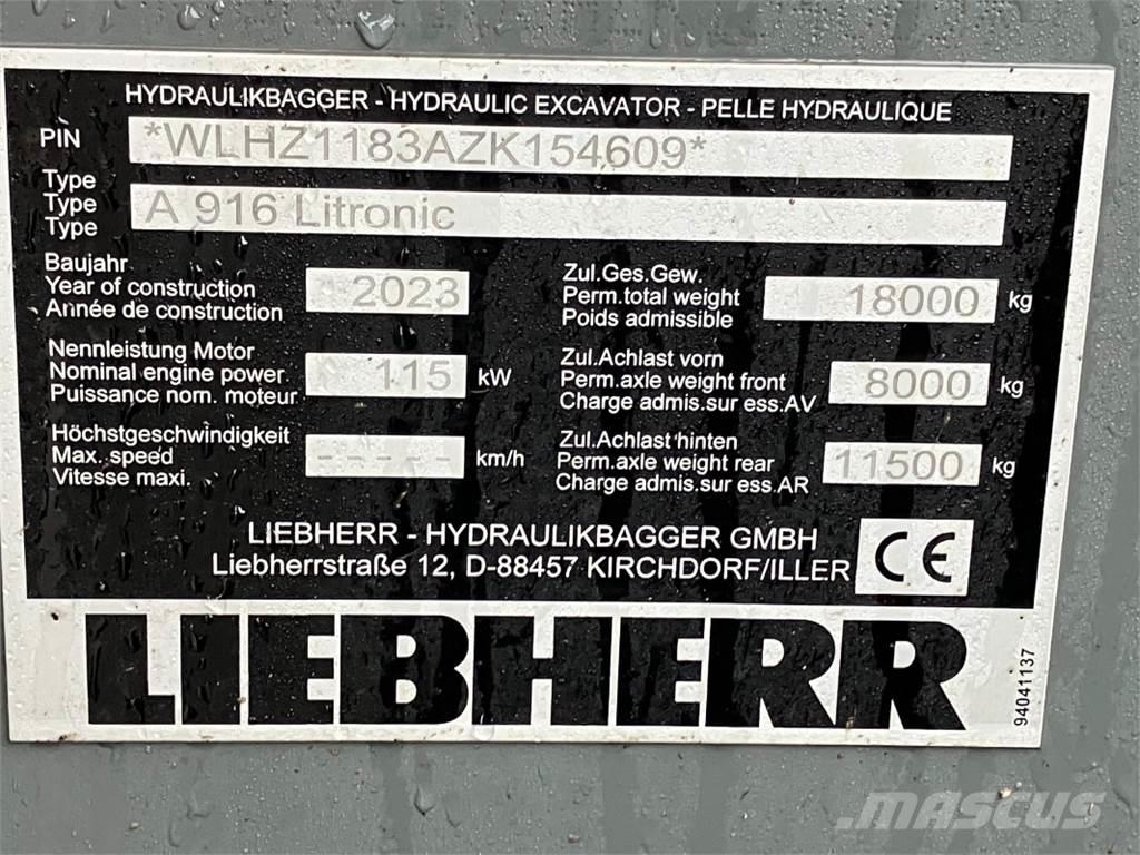 Liebherr A916 ホイール式油圧ショベル（パワーショベル・ユンボ・バックホー）