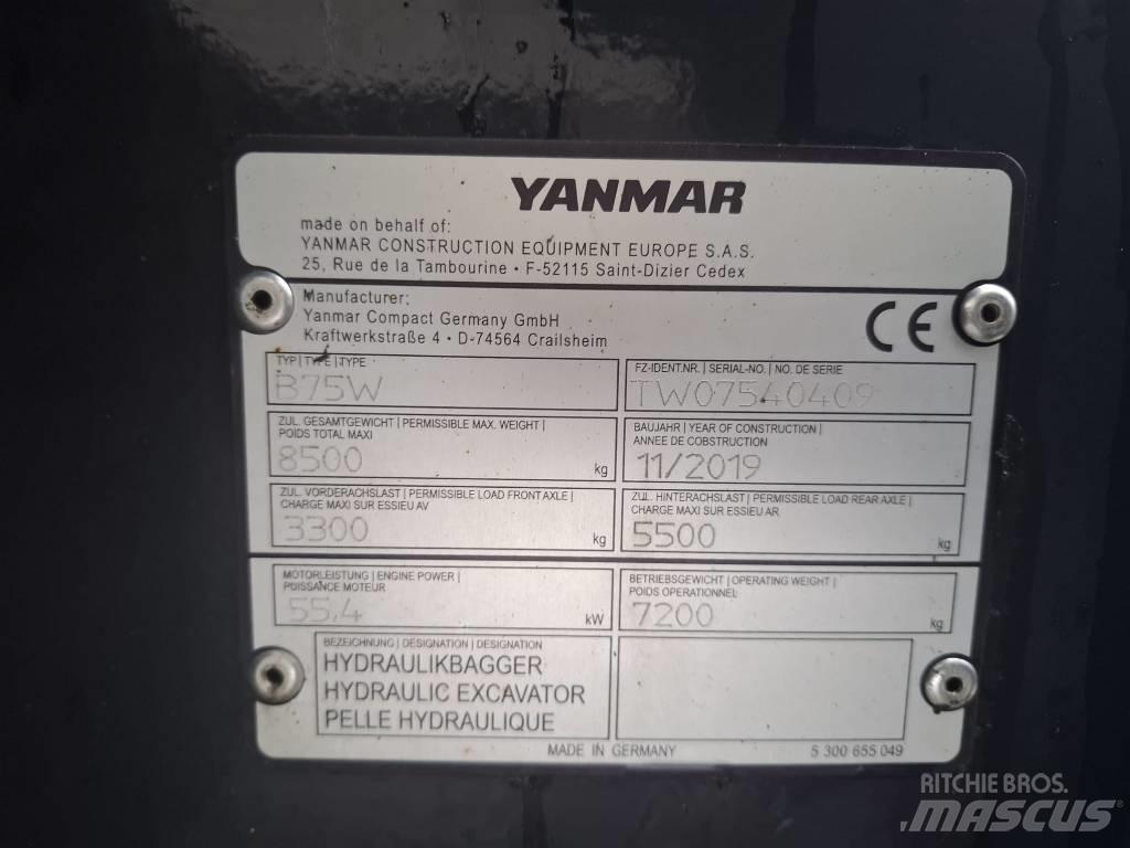 Yanmar B 75 W ホイール式油圧ショベル（パワーショベル・ユンボ・バックホー）