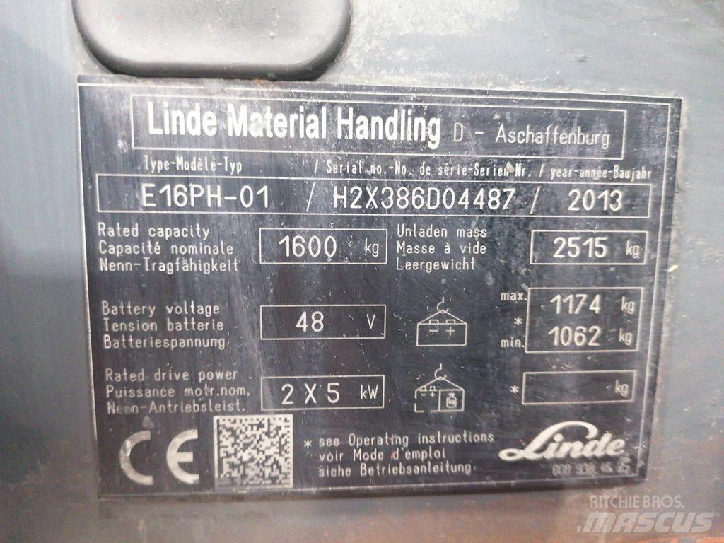 Linde E16PH-01 バッテリーフォークリフト