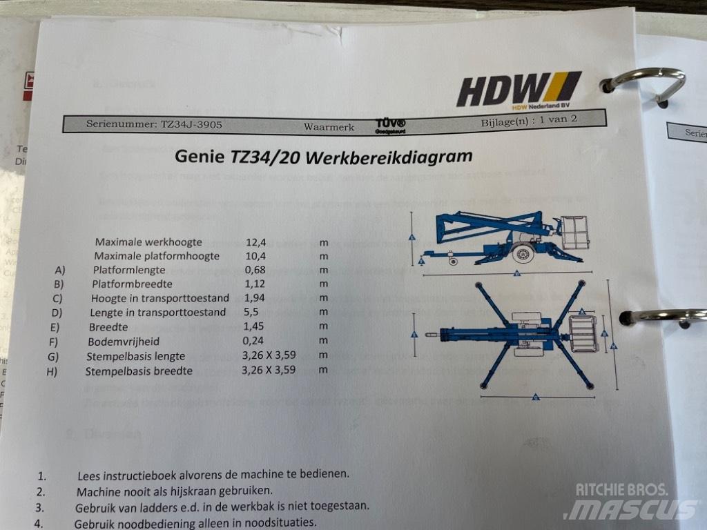 Genie TZ 34/20 高所作業台付トレーラー