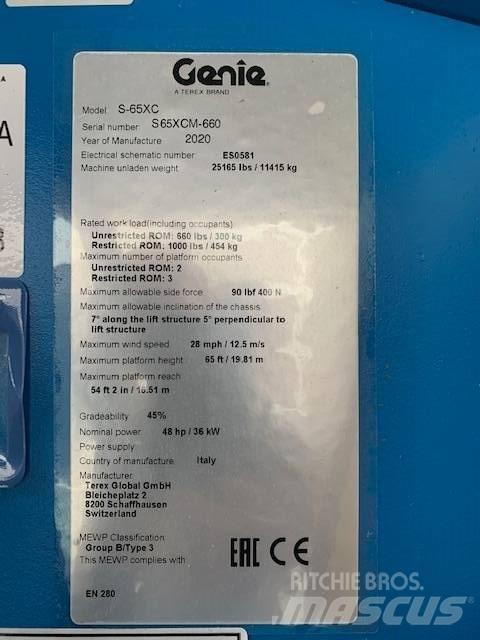 Genie S 65 XC ブームリフト　直伸型