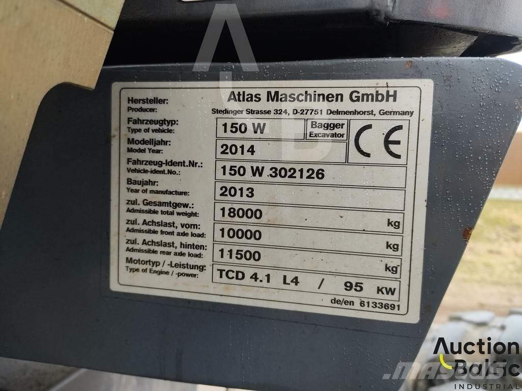 Atlas 150 W ホイール式油圧ショベル（パワーショベル・ユンボ・バックホー）