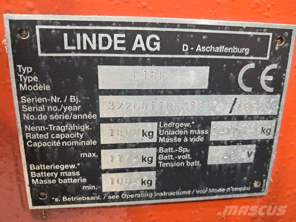 Linde E18P バッテリーフォークリフト