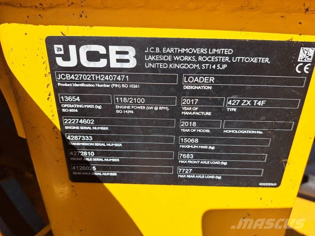 JCB 427 ZX ホイールローダー・タイヤショベル