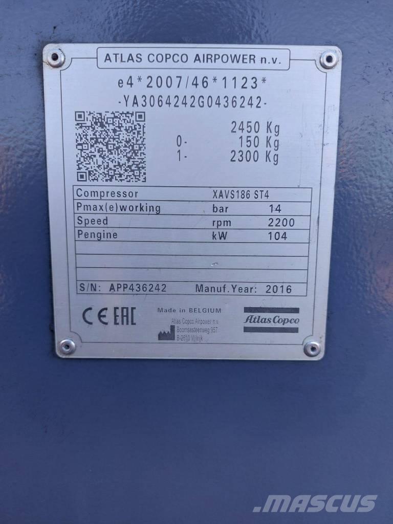 Atlas Copco XAVS186 コンプレッサー