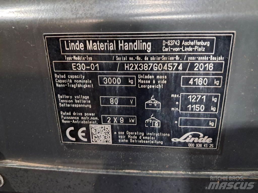 Linde E30-01 バッテリーフォークリフト