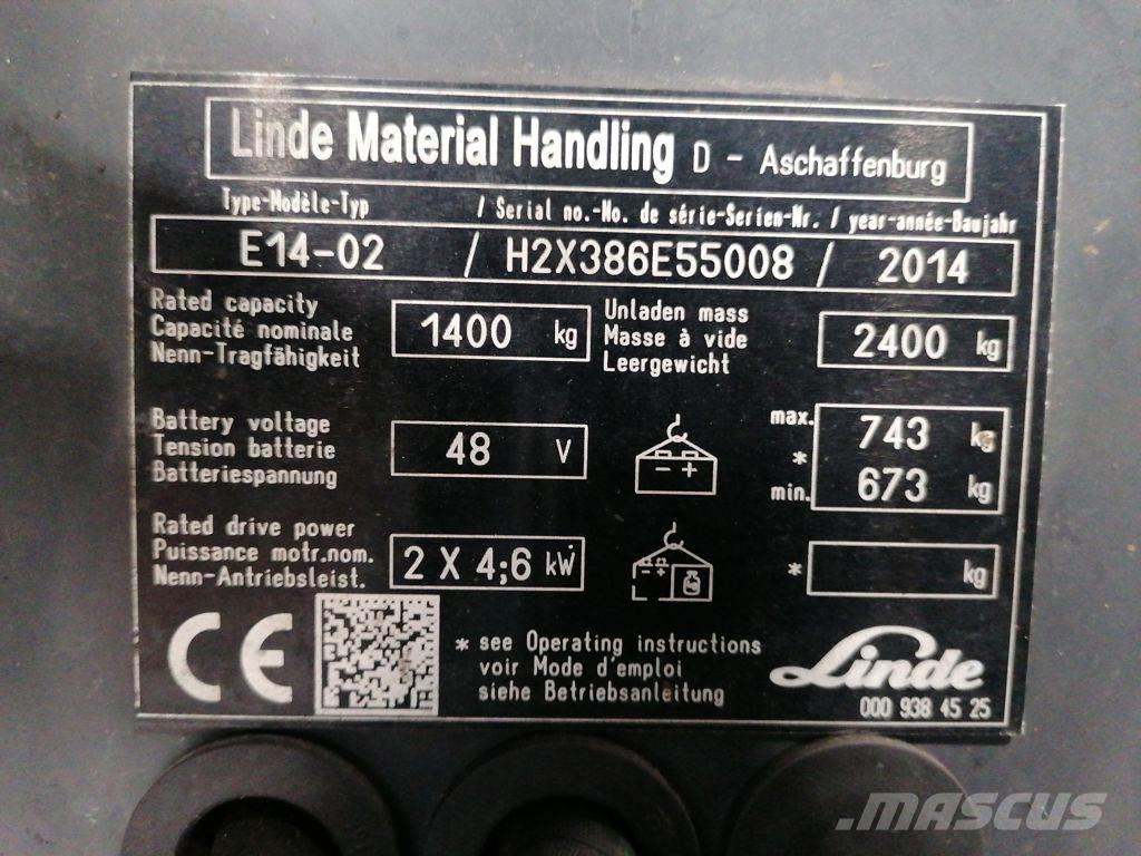 Linde E14-02 バッテリーフォークリフト