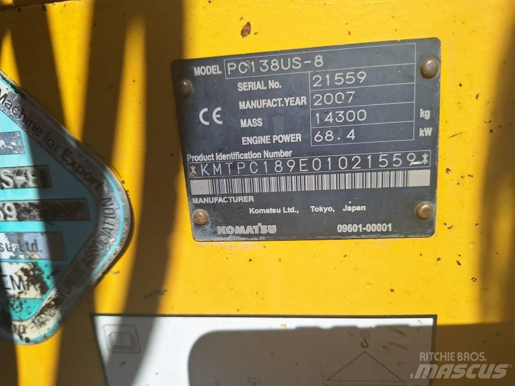 Komatsu PC 138 US-8 大型油圧ショベル12t以上（パワーショベル・ユンボ）