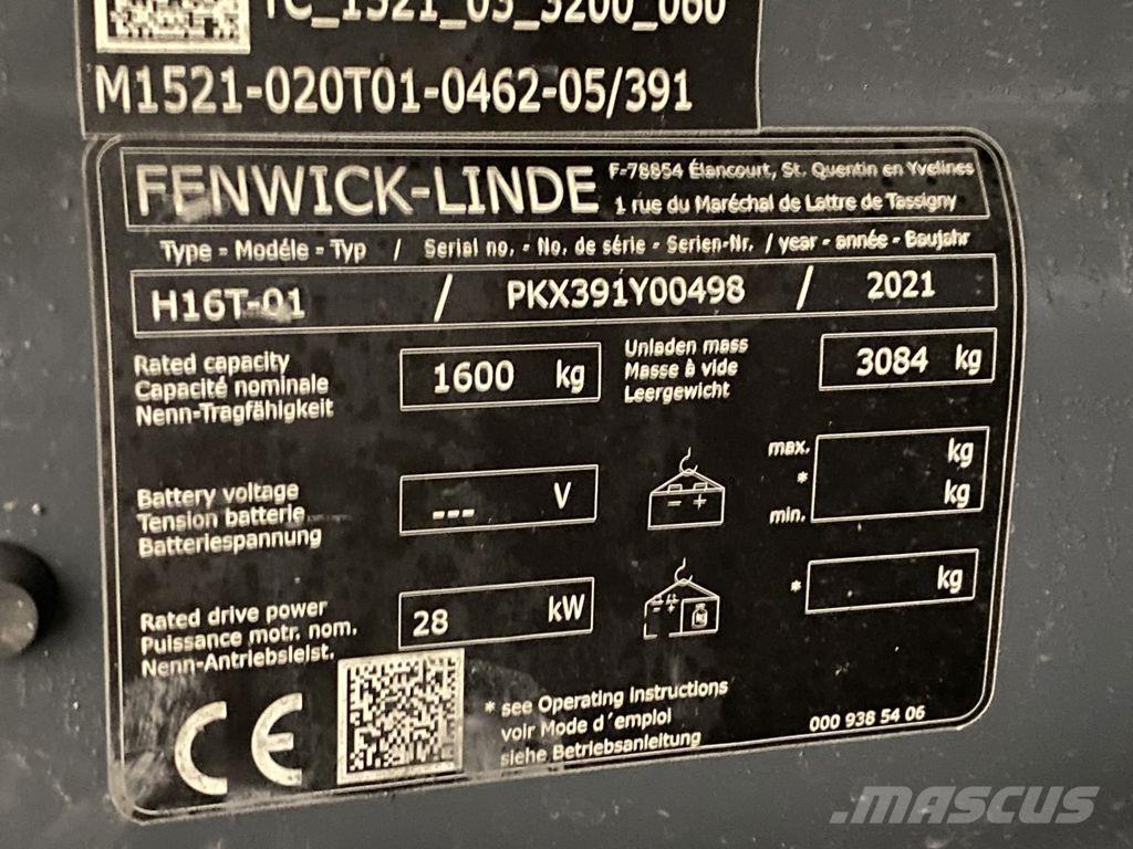 Linde H16T-01 LPGフォークリフト