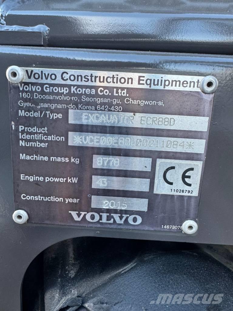 Volvo ECR 88 D 中型油圧ショベル 7ｔ-12ｔ（ユンボ・パワーショベル・バックホー）