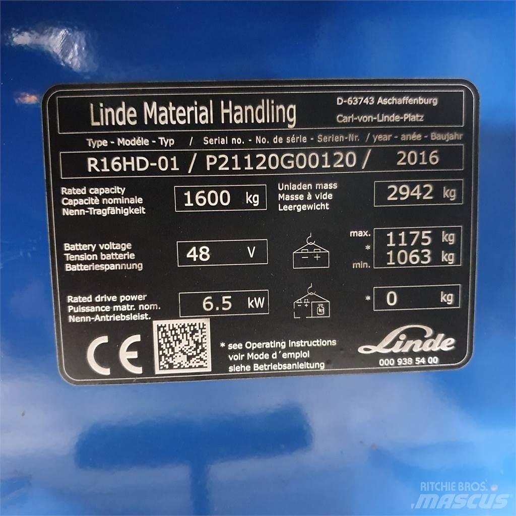 Linde R16HD リーチフォークリフト