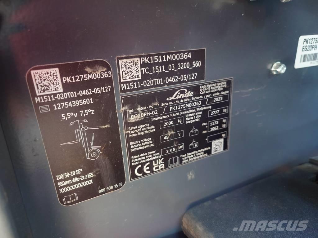 Linde EG20PH/1275 バッテリーフォークリフト