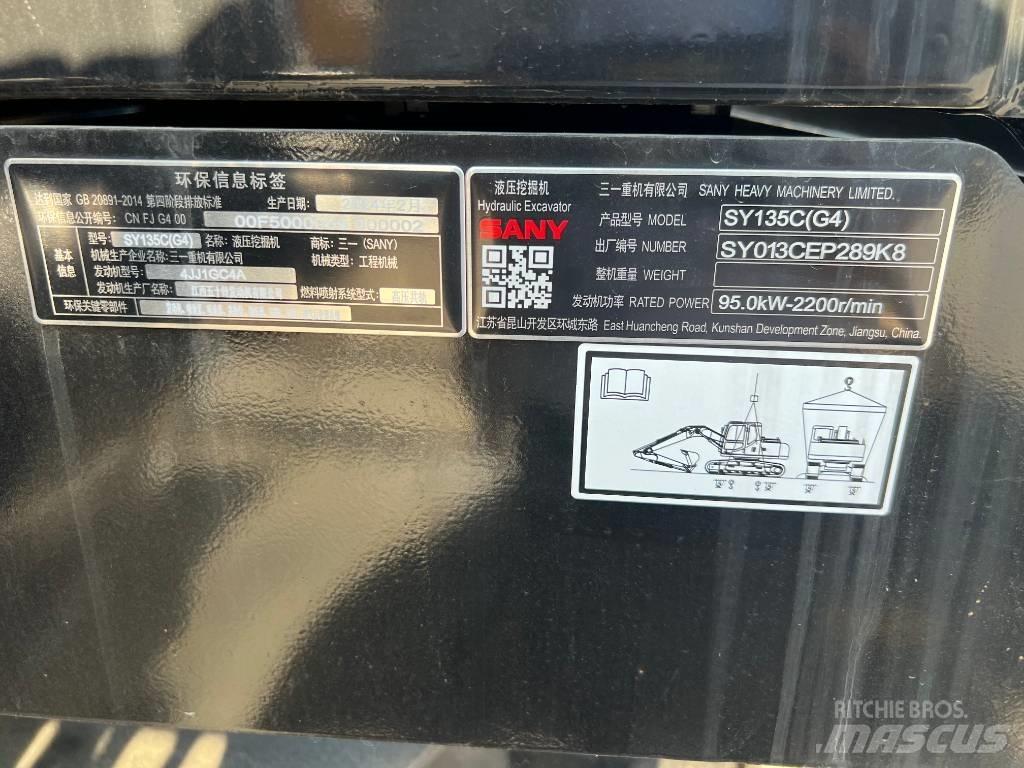 Sany SY 135 C 大型油圧ショベル12t以上（パワーショベル・ユンボ）