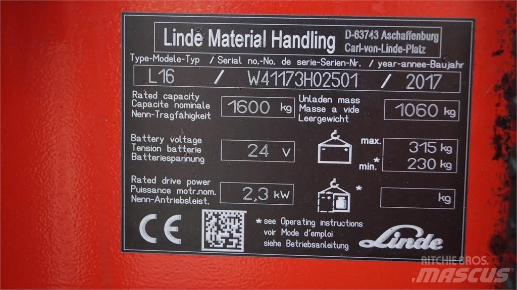 Linde L16i ウォーキンフォークリフト