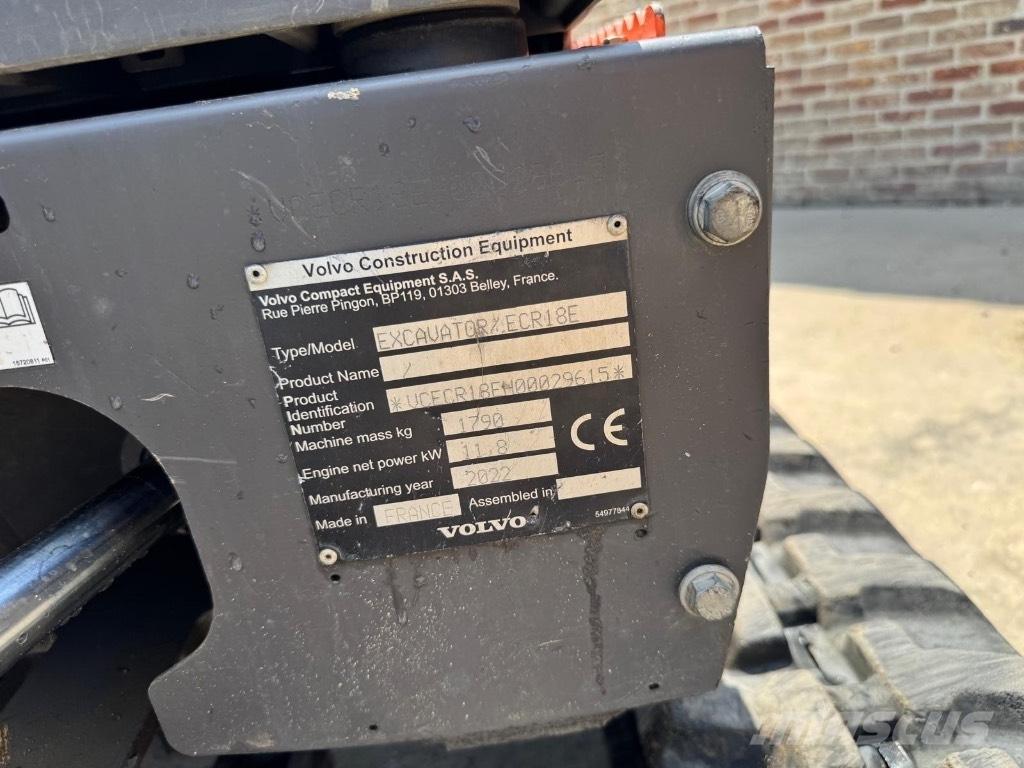 Volvo ECR 18 E ミニ油圧ショベル 7t以下（ミニユンボ・ミニディガー）