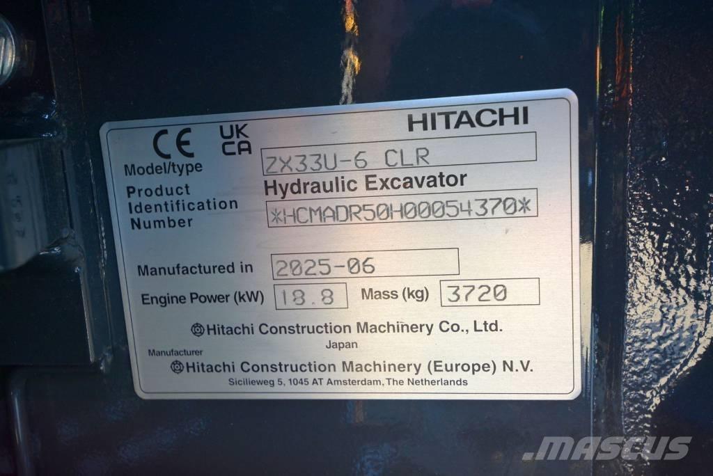 Hitachi ZX 33 U-6 ミニ油圧ショベル 7t以下（ミニユンボ・ミニディガー）