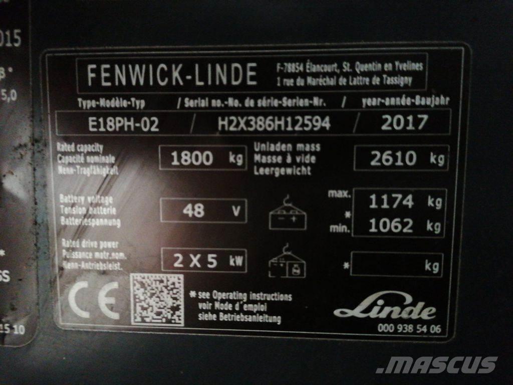 Linde E18PH バッテリーフォークリフト